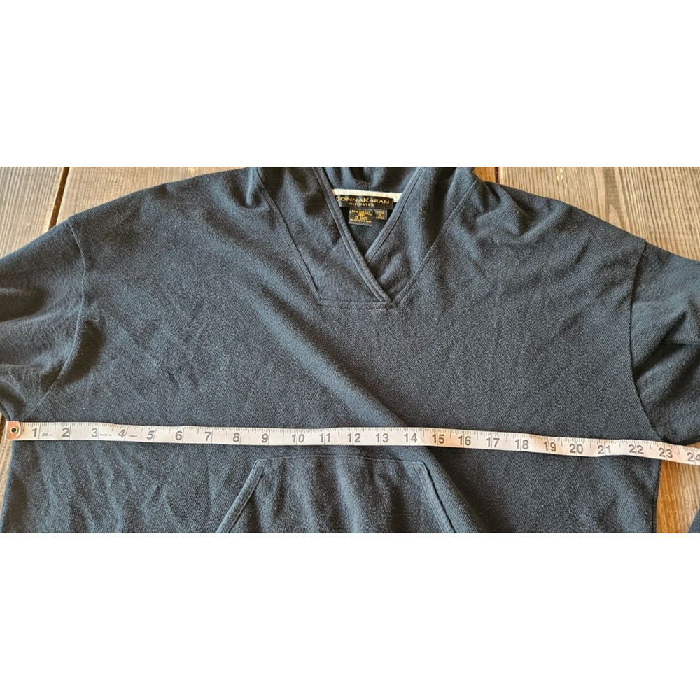 Donna Karan Intimates Womens Hoodie Small Black Drawstring Pajama Top Loungewear - Picture 7 of 9
